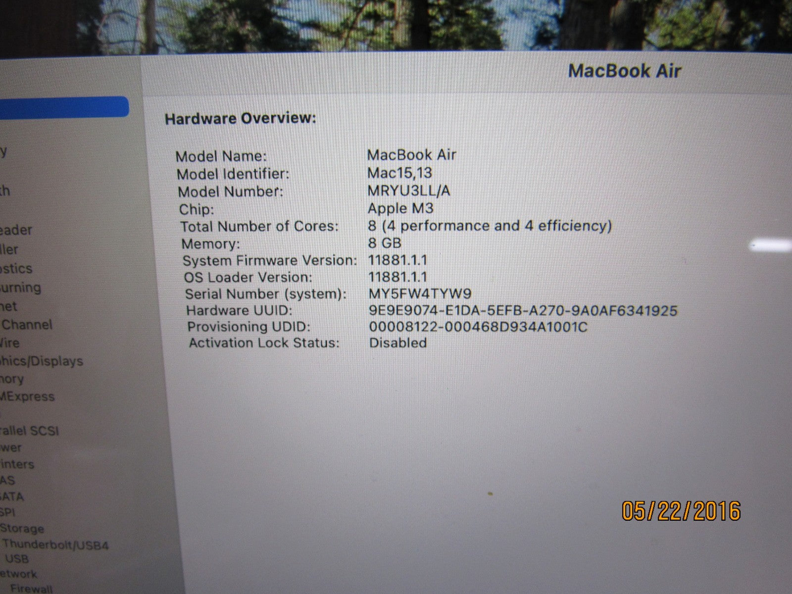 MacBook Air (2024, 15-inch) — M3 · 256GB · Midnight