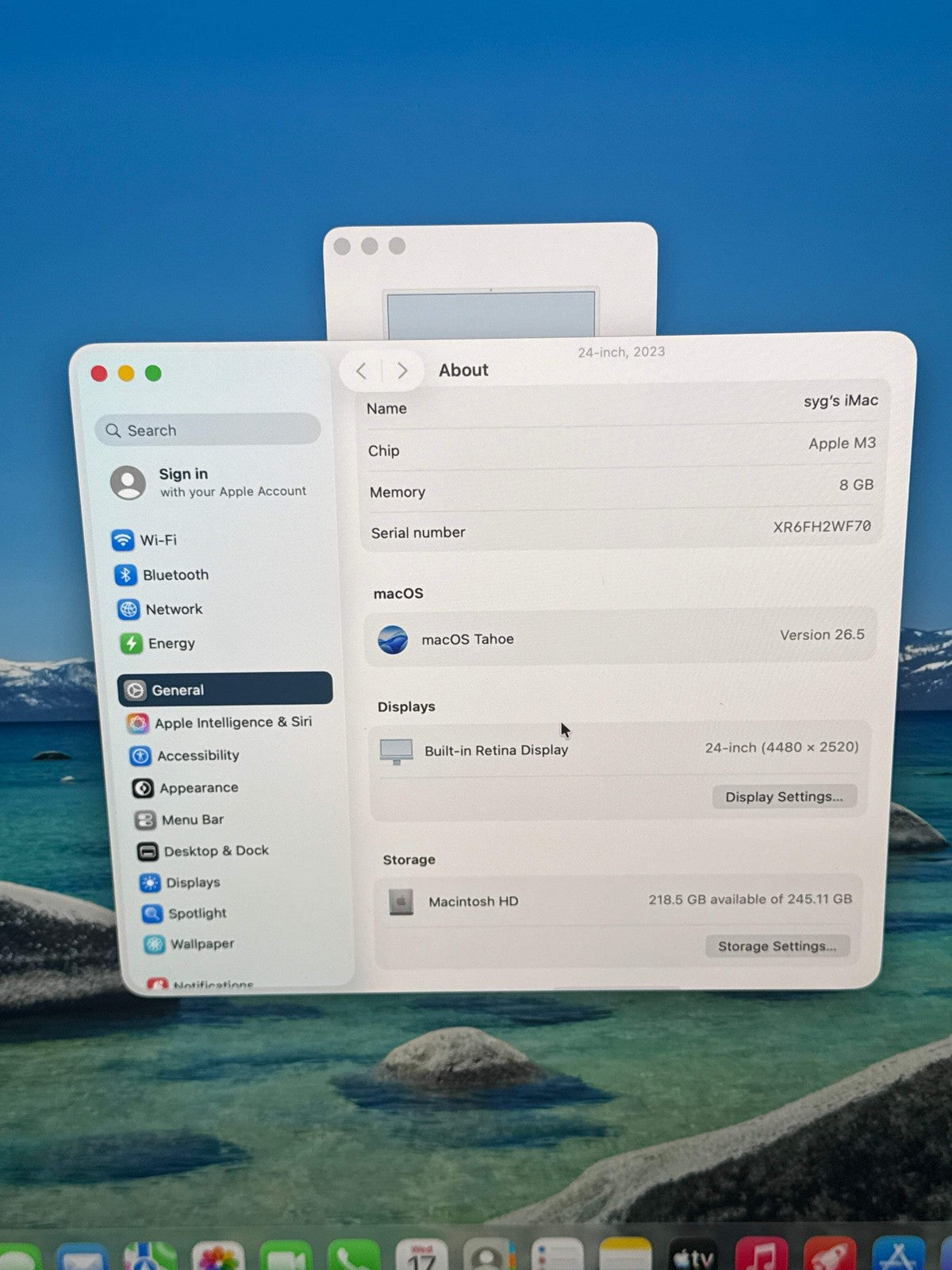 iMac 24-inch (2023) — M3 · 8GB · 256GB · Blue