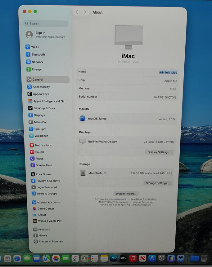 iMac 24-inch (2021) — M1 · 256GB