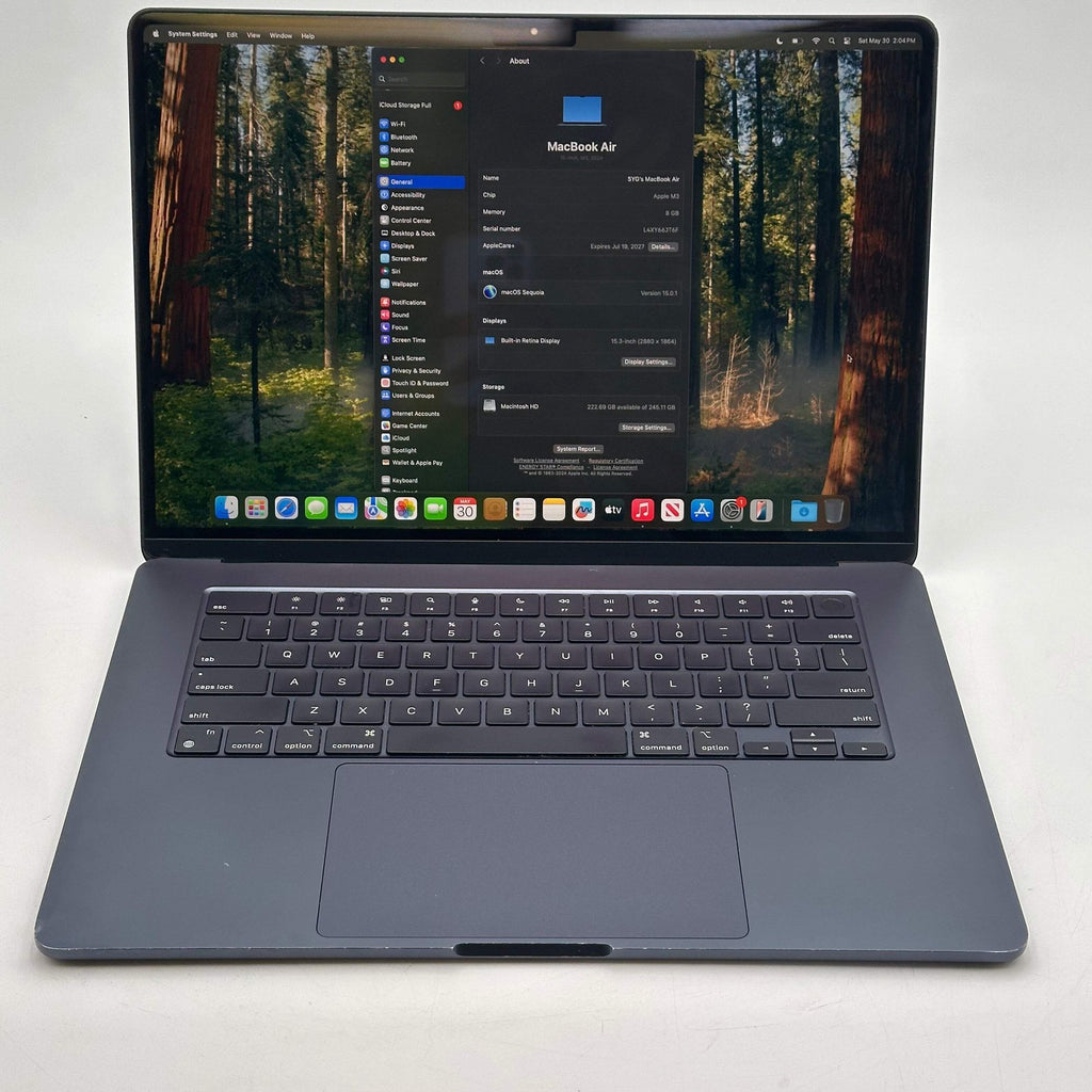 MacBook Air (2024, 15-inch) — M3 · 8GB · 256GB · Blue