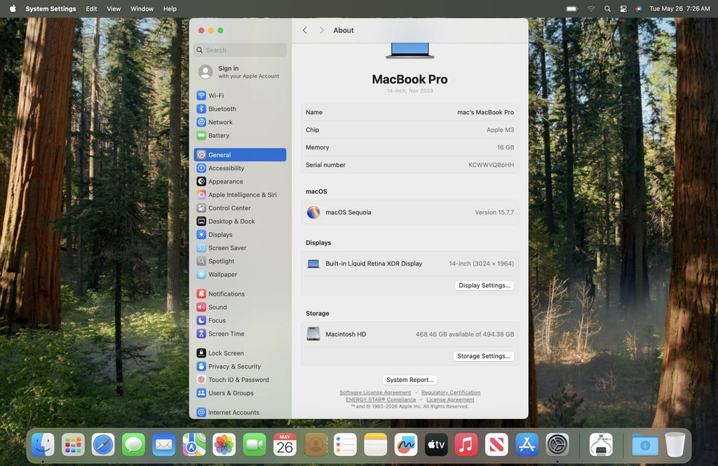 MacBook Pro (2023, 14-inch, newer) — M3 · 16GB · 512GB · Space Gray