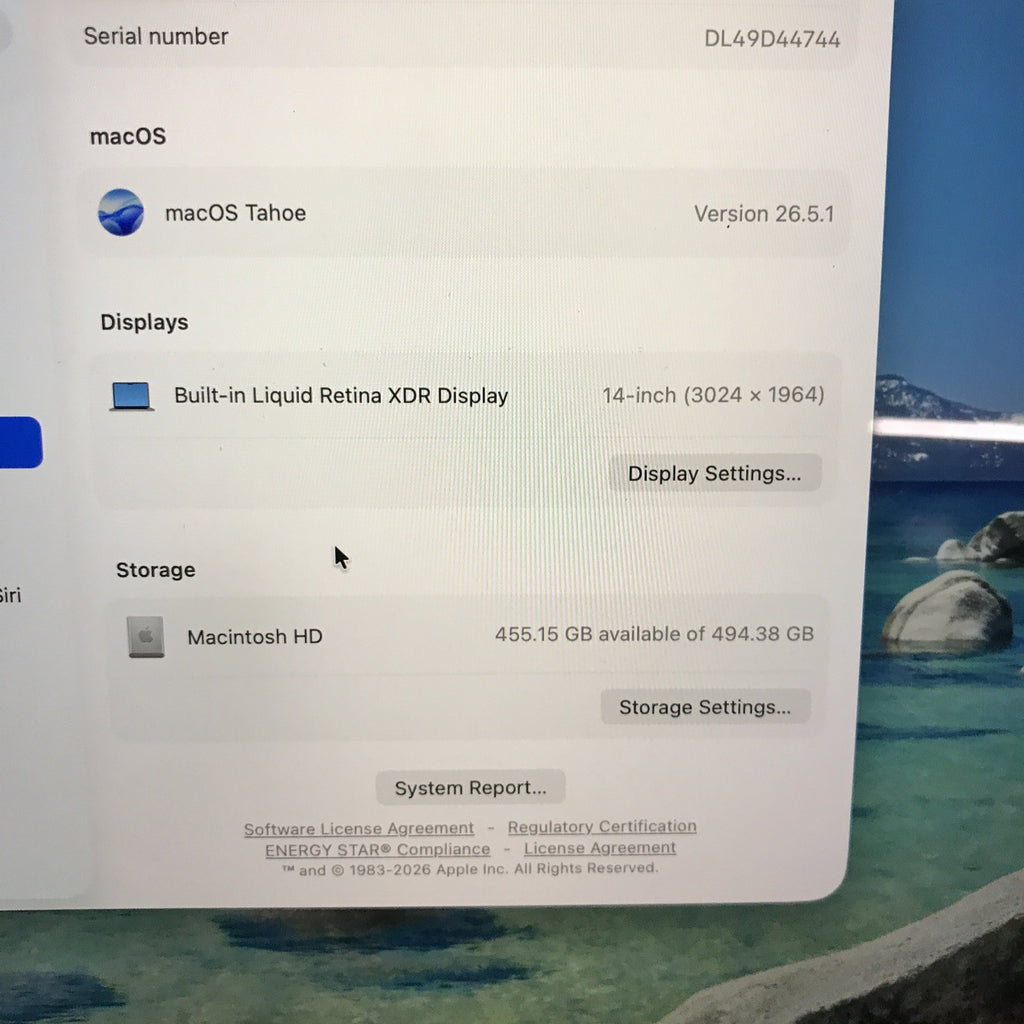 MacBook Pro (2021, 14-inch) — M1 Pro · 16GB · 512GB · Space Gray