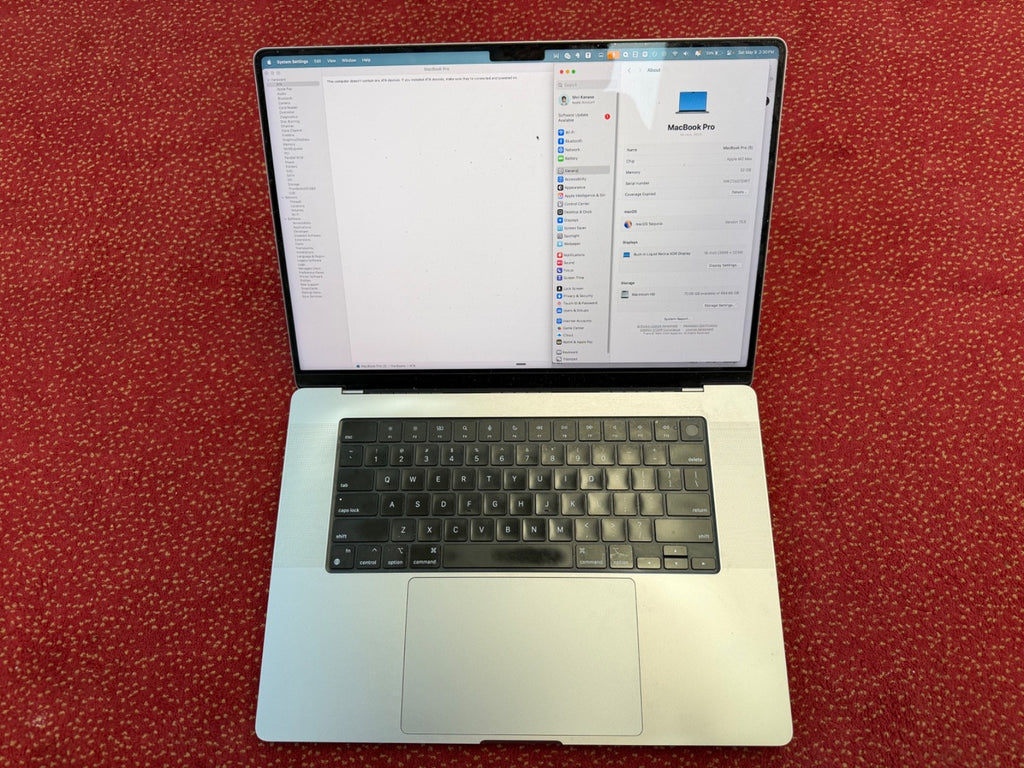 MacBook Pro (2023, 16-inch) — M2 Max · 1TB · Silver