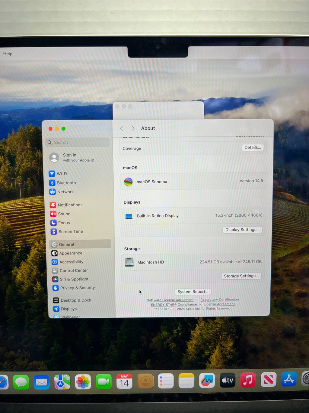 MacBook Air (2024, 15-inch) — M3 · 8GB · 256GB